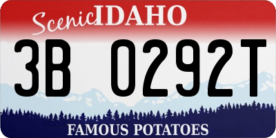 ID license plate 3B0292T