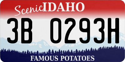 ID license plate 3B0293H