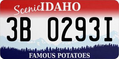 ID license plate 3B0293I