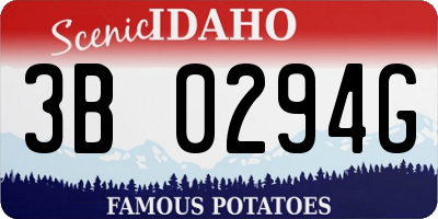 ID license plate 3B0294G