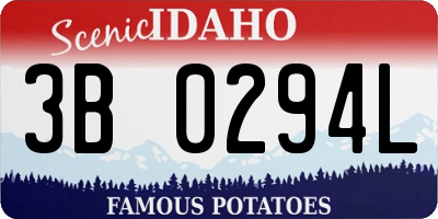 ID license plate 3B0294L