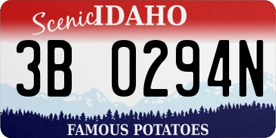 ID license plate 3B0294N