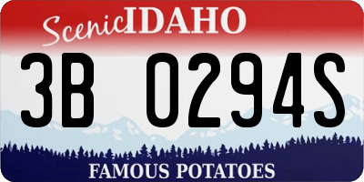 ID license plate 3B0294S