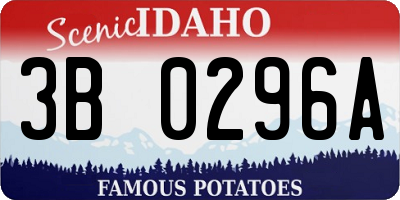 ID license plate 3B0296A