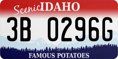 ID license plate 3B0296G