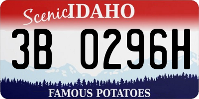 ID license plate 3B0296H