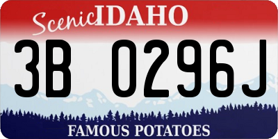 ID license plate 3B0296J