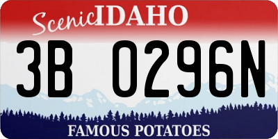 ID license plate 3B0296N