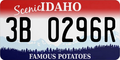 ID license plate 3B0296R