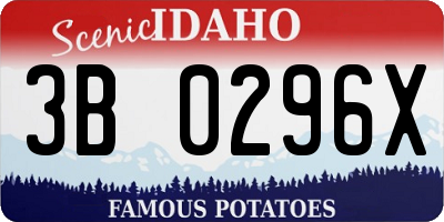 ID license plate 3B0296X