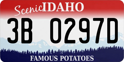 ID license plate 3B0297D