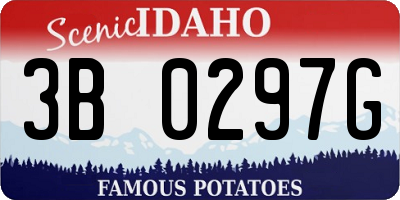 ID license plate 3B0297G