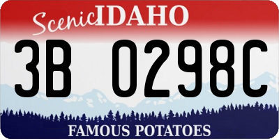 ID license plate 3B0298C