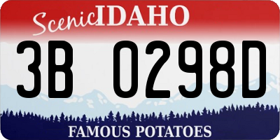 ID license plate 3B0298D