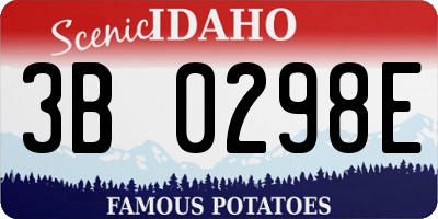 ID license plate 3B0298E