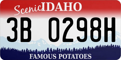 ID license plate 3B0298H