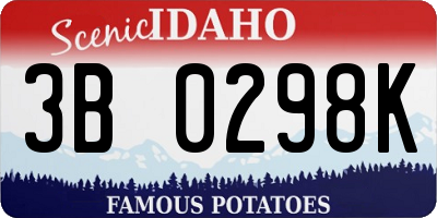 ID license plate 3B0298K