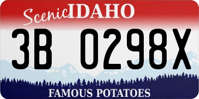 ID license plate 3B0298X