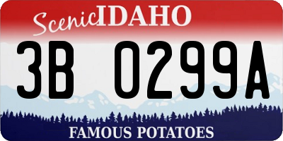 ID license plate 3B0299A
