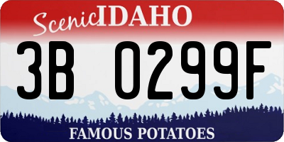 ID license plate 3B0299F