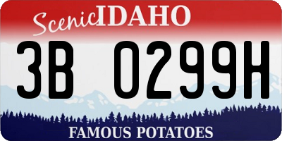 ID license plate 3B0299H