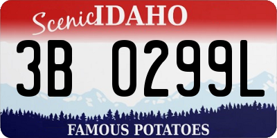 ID license plate 3B0299L