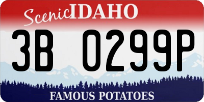 ID license plate 3B0299P