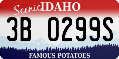 ID license plate 3B0299S