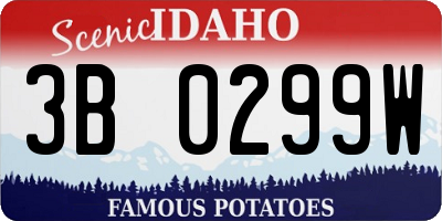 ID license plate 3B0299W
