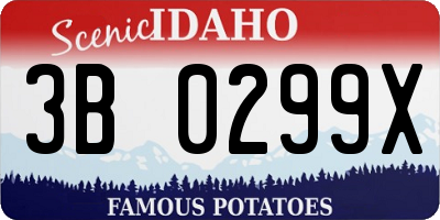 ID license plate 3B0299X
