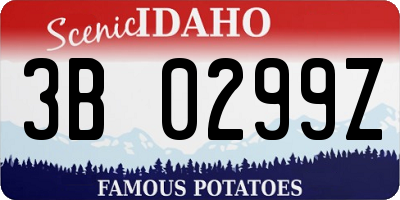 ID license plate 3B0299Z