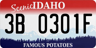 ID license plate 3B0301F
