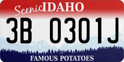 ID license plate 3B0301J