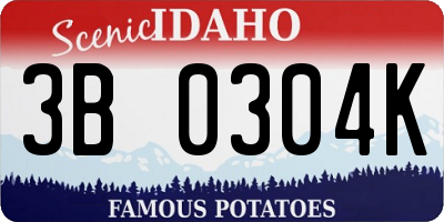 ID license plate 3B0304K