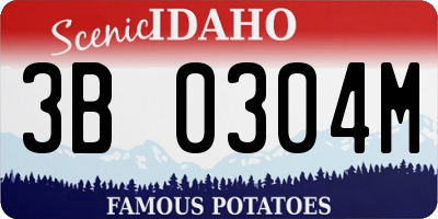 ID license plate 3B0304M