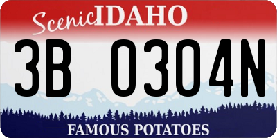 ID license plate 3B0304N