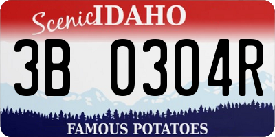ID license plate 3B0304R