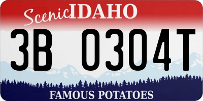 ID license plate 3B0304T