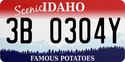 ID license plate 3B0304Y
