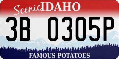 ID license plate 3B0305P
