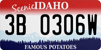 ID license plate 3B0306W