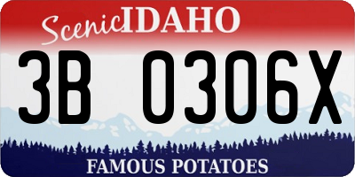 ID license plate 3B0306X