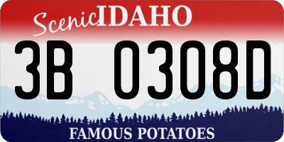 ID license plate 3B0308D
