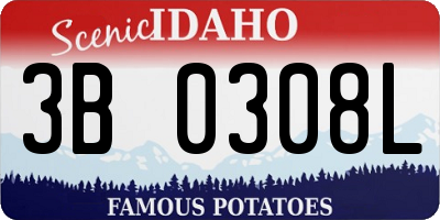 ID license plate 3B0308L