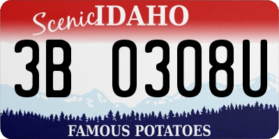 ID license plate 3B0308U