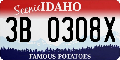 ID license plate 3B0308X