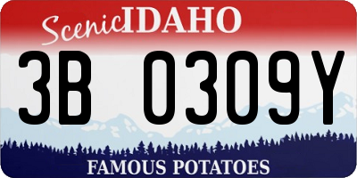 ID license plate 3B0309Y