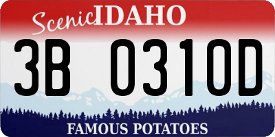 ID license plate 3B0310D
