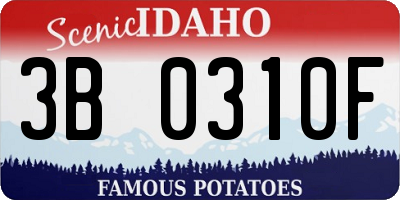 ID license plate 3B0310F