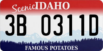 ID license plate 3B0311D